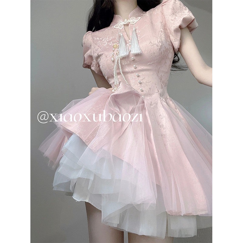 Đầm Sườn Xám Cách Tân Dáng Ngắn Ôm Eo Phong Cách Trung Hoa Cổ Điển Thời Trang Mùa Hè Hàng Mới Dành Cho Bạn Nữ