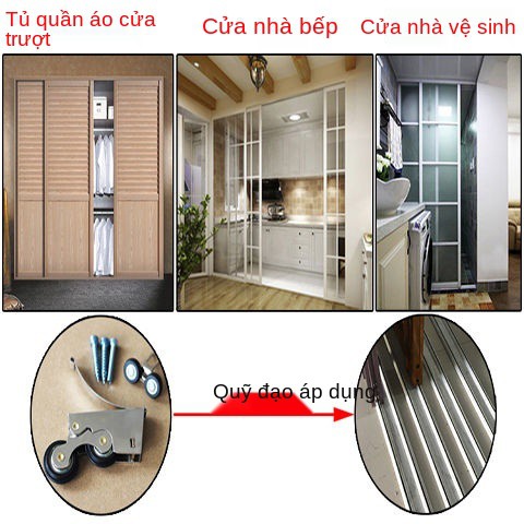 Ròng rọc cửa lùa bằng kính tủ quần áo thép không gỉ phòng tắm trượt bánh xe treo vách ngăn lăn