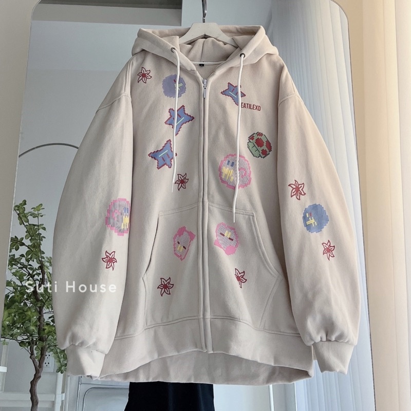 Áo Hoodie Zip EATILEXO ICON Màu Kem Form Rộng - Suti House