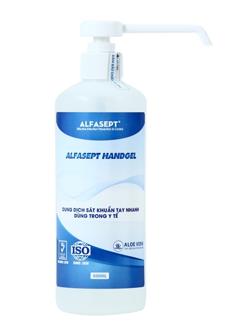 (Sẵn) Nước rửa tay khô dạng gel 500ml - Dung dịch rửa tay sát khuẩn nhanh Alfasept Handgel 500ml