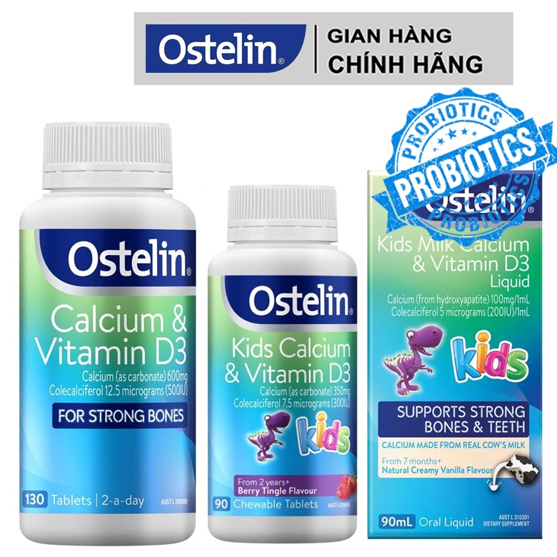 Canxi Ostelin bổ sung Calcium vitamin D3 (từ 7 months-người lớn)