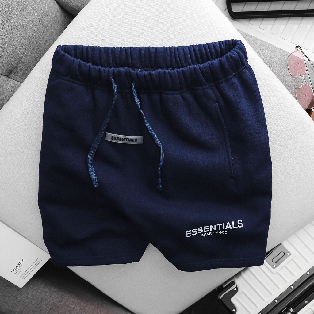 Quần short lửng thời trang chất liệu nỉ dày mịn, logo phản quang xịn xò 6023