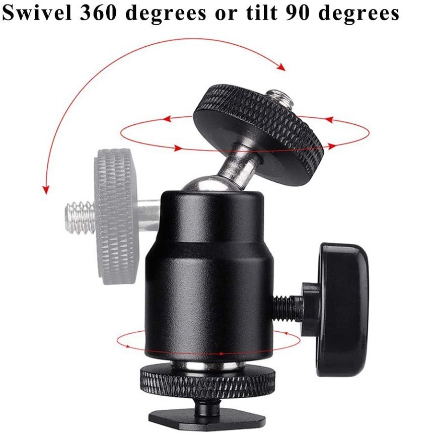 Đầu bi Lammcou có thể xoay 360 độ vít 1/4" gắn chân đế tripod cho máy chụp hình/ điện thoại