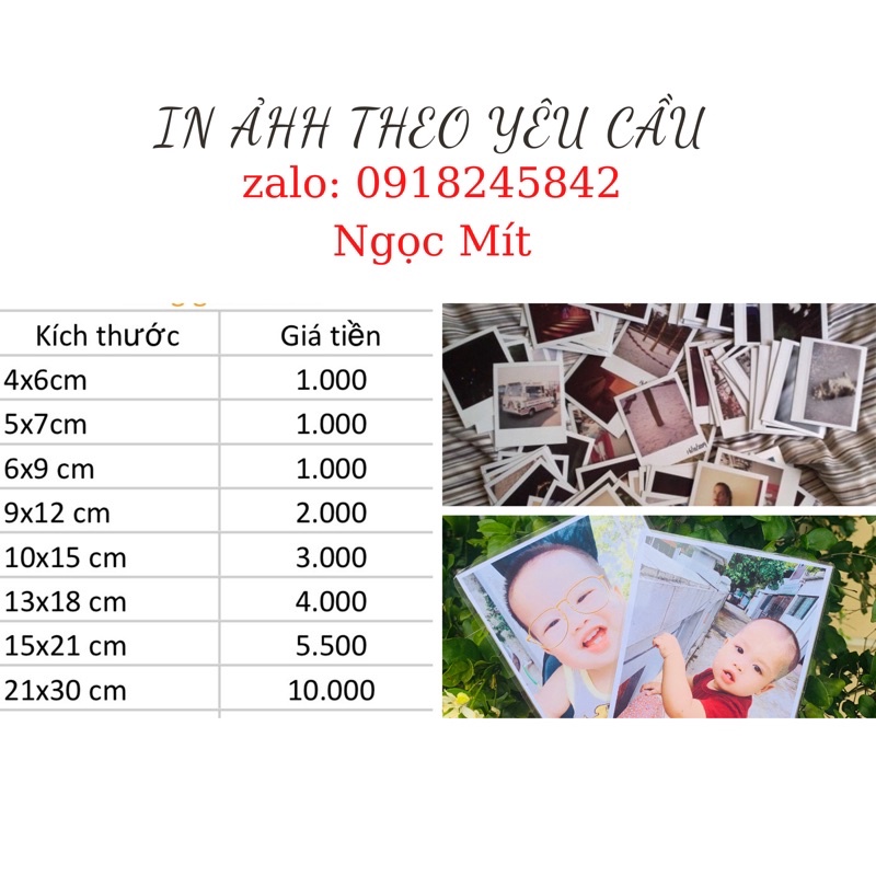 In ảnh giá 1k-in 10c tặng kèm 1c