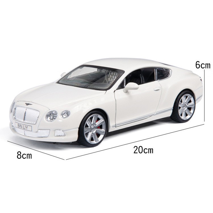 Xe mô hình tỉ lệ 1:24 siêu sang Bentley Continental GT 2 cửa, bánh xe đánh lái được, chất liệu hợp kim