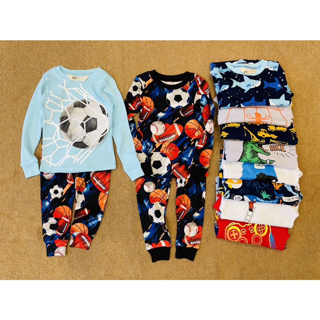 Bộ quần áo cotton borip H.M bé trai xuất dư