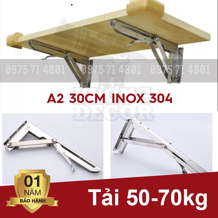 Bản lề gập treo tường thông minh inox A2-45cm tải 50-70kg