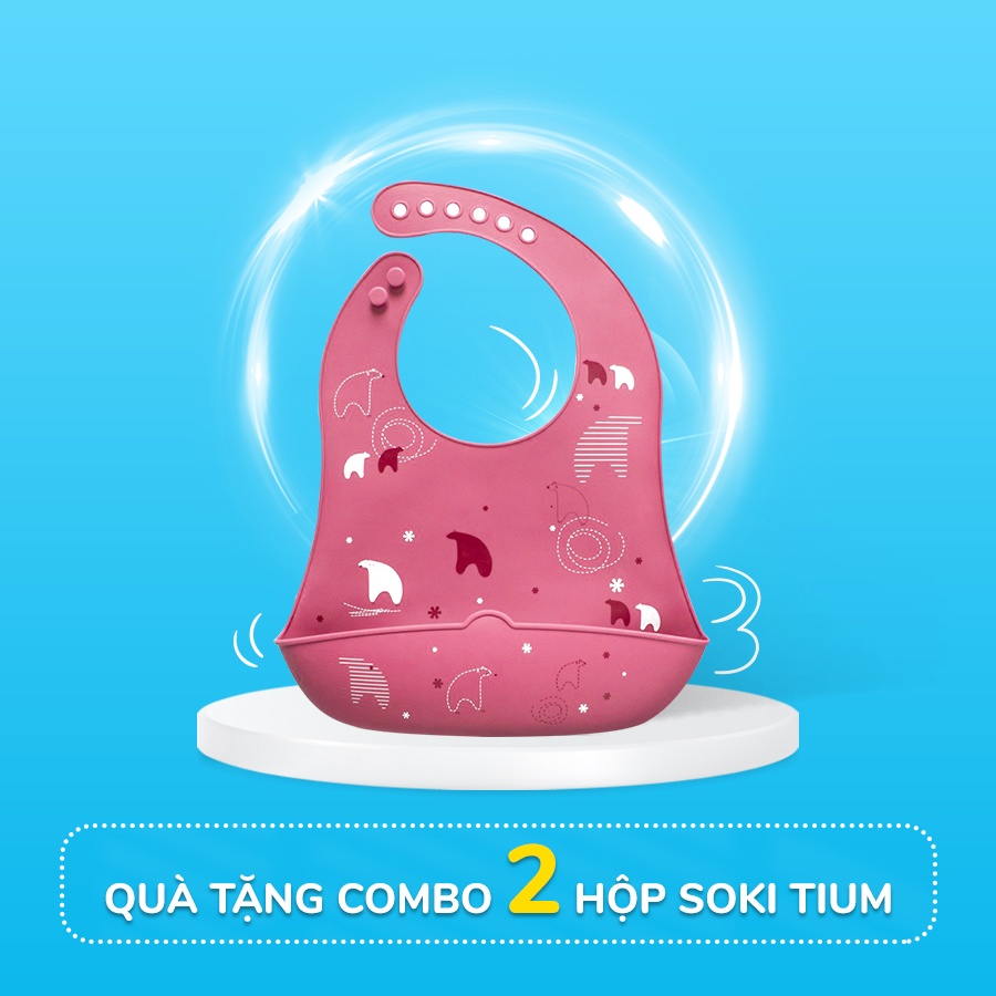 [Hàng tặng không bán] Yếm ăn dặm silicon cho bé có máng chống thấm đồ dùng cao cấp - giao màu ngẫu nhiên