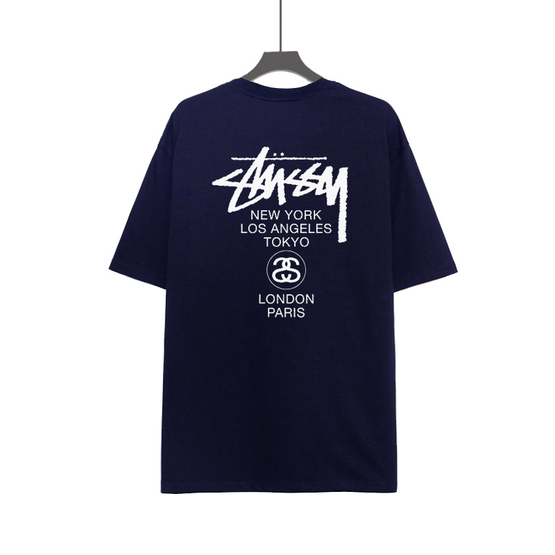 Áo thun cotton tay ngắn cổ tròn in chữ STUSSY thời trang ST4