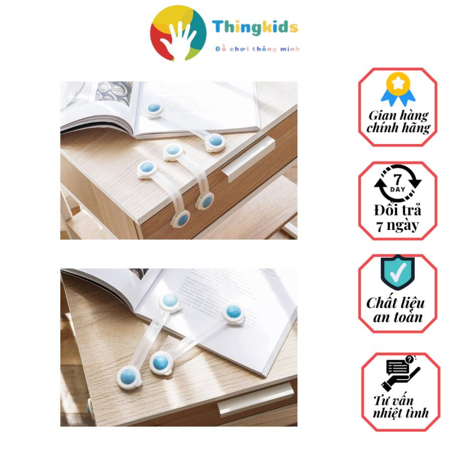 Đai gài khóa tủ lạnh, tủ đồ, bồn cầu an toàn cho trẻ nhỏ - Thingkids