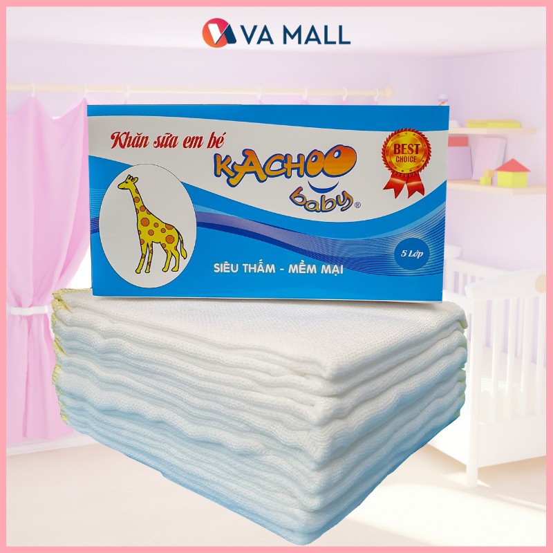 Set 10 cái Khăn xô sữa 5 lớp 100% cotton mềm mịn thấm hút tốt dành cho bé sơ sinh