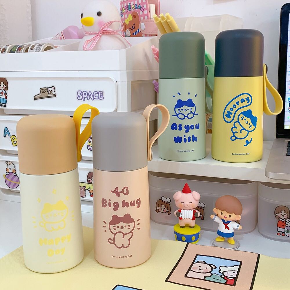 Bình giữ nhiệt chú mèo Dễ Thương dung tích 350ml