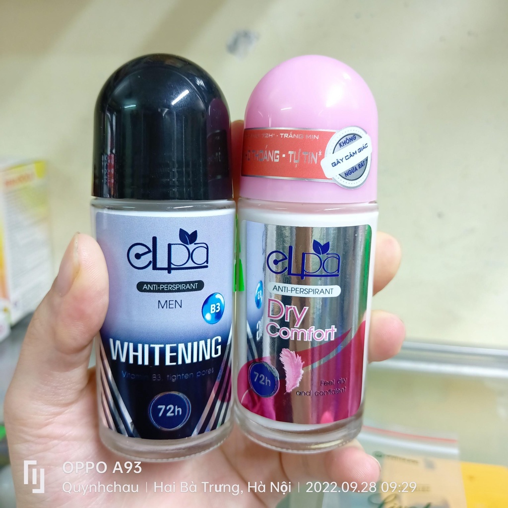 Lăn khử mùi ELPA chai 50ml cho nam và nữ