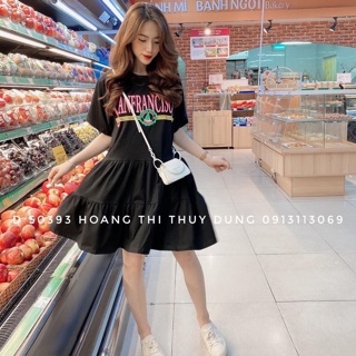 Váy suông hai tầng xếp li dáng xoè nhẹ xinh xắn