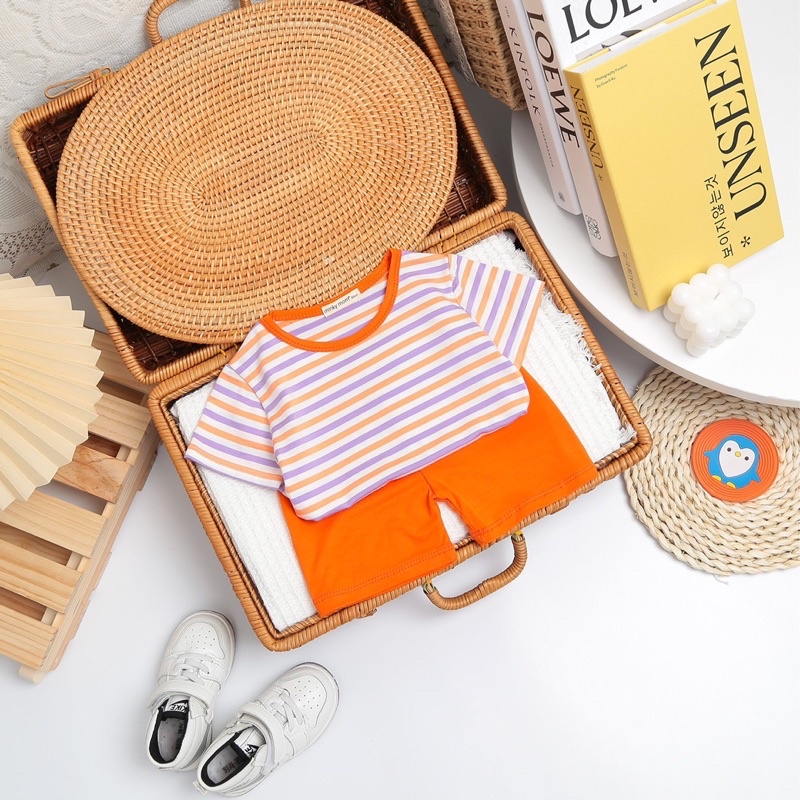 BỘ THUN LẠNH SỌC DỆT MINKY MOM CÓ SIZE ĐẠI BÉ TRAI BÉ GÁI 8-28kg VẢI SIÊU MỊN ĐẸP