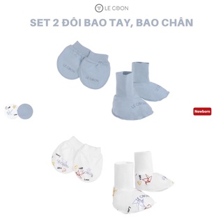 Lecoon- Set 2 mũ, set 2 đôi bao tay,chân cho bé