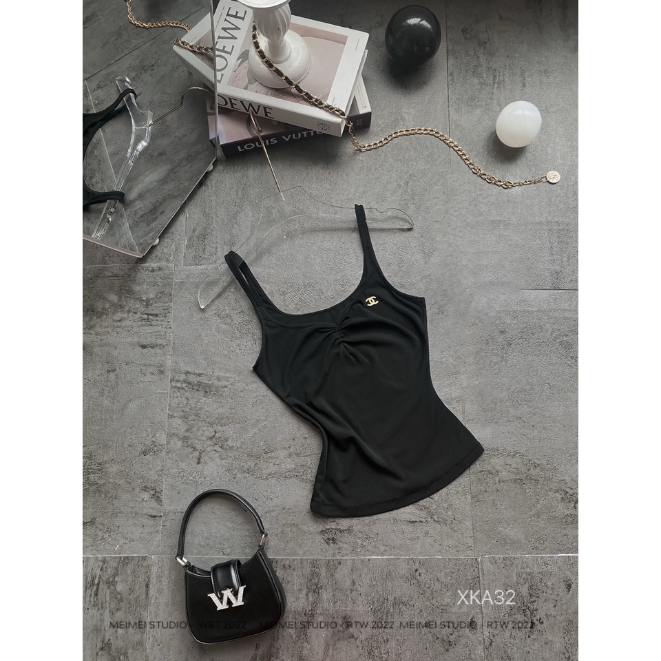 Áo tanktop xoắn ngực ôm body - Chất vải co giãn thoải mái | XKA32 | MeiMei Studio