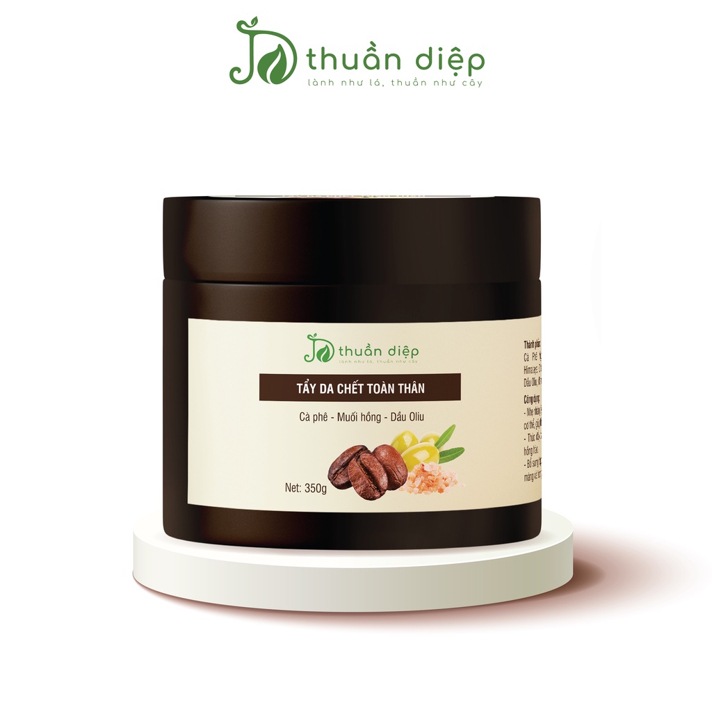 Tẩy tế bào chết toàn thân cà phê muối hồng himalaya làm sạch da sáng da giảm mụn Thuần Diệp