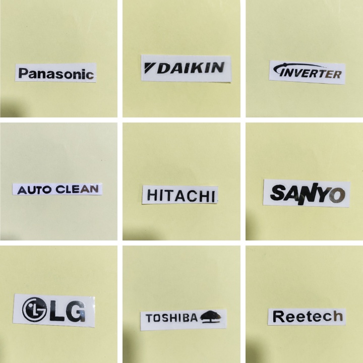 [Ánh bạc] TEM CROM DECAN TÊN HÃNG DÁN CROME Điều hòa - Tủ lạnh - máy giặt - DAIKIN Panasonic. Toshiba. Sharp Hitachi.