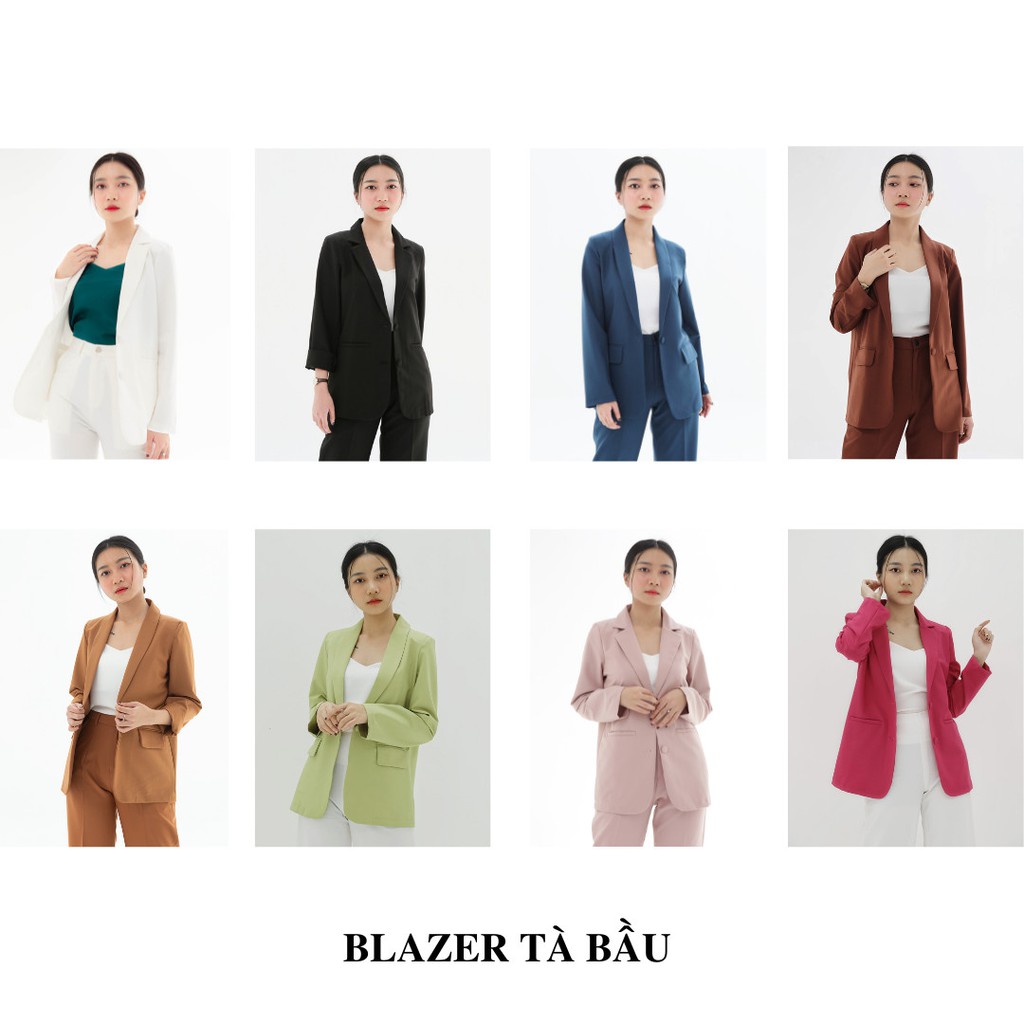 Áo vest blazer nữ KHÀN màu hồng đậm áo khoác công sở tay dài 1 lớp phong cách Hàn Quốc | BigBuy360 - bigbuy360.vn