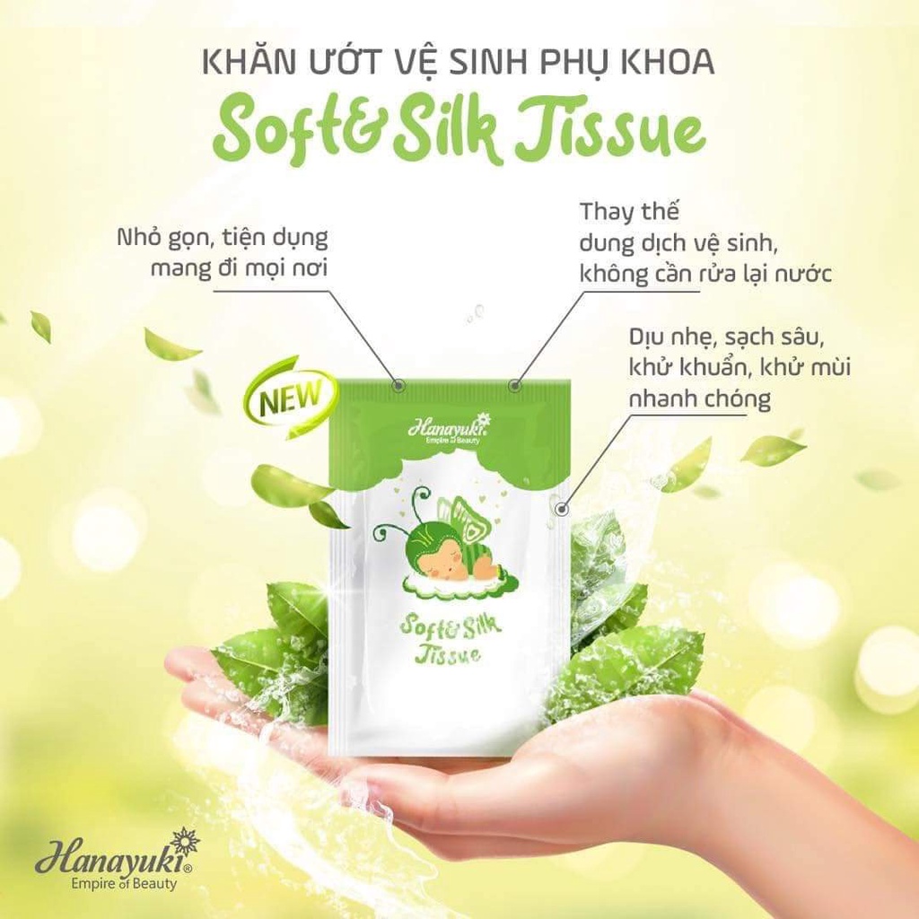 ✌Giá Sỉ✌ Khăn Giấy Ướt Phụ Khoa - Soft & Silk Tissue HANAYUKI