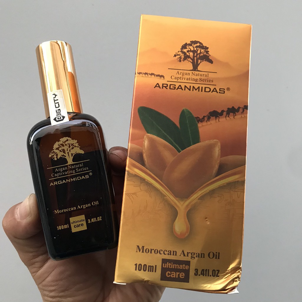 Tinh dầu phục hồi tóc hư tổn khô xơ Arganmidas Moroccan Argan Oil 100ml (Chính Hãng)