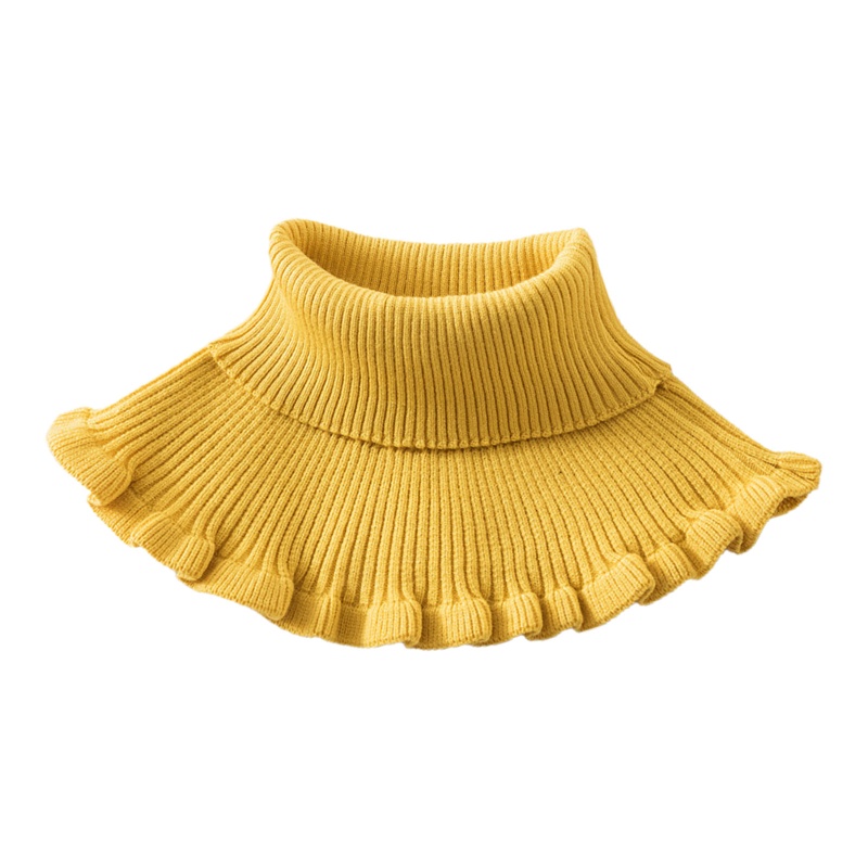 Khăn Choàng Cổ Dệt Kim Màu Trơn Phối Bèo Có Thể Tháo Rời