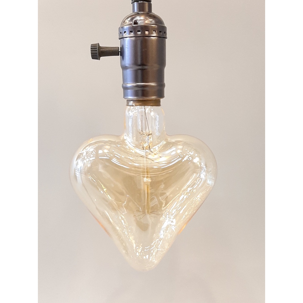 HCM-Bóng Retro Edison vintage sợi đốt, dây tóc hình trái tim-40w E27