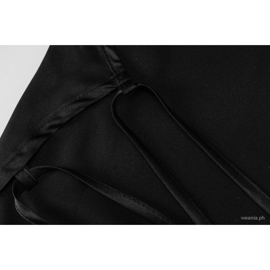 Đầm Hai Dây Vải Satin Phối Ren Hoa Gợi Cảm Tv4