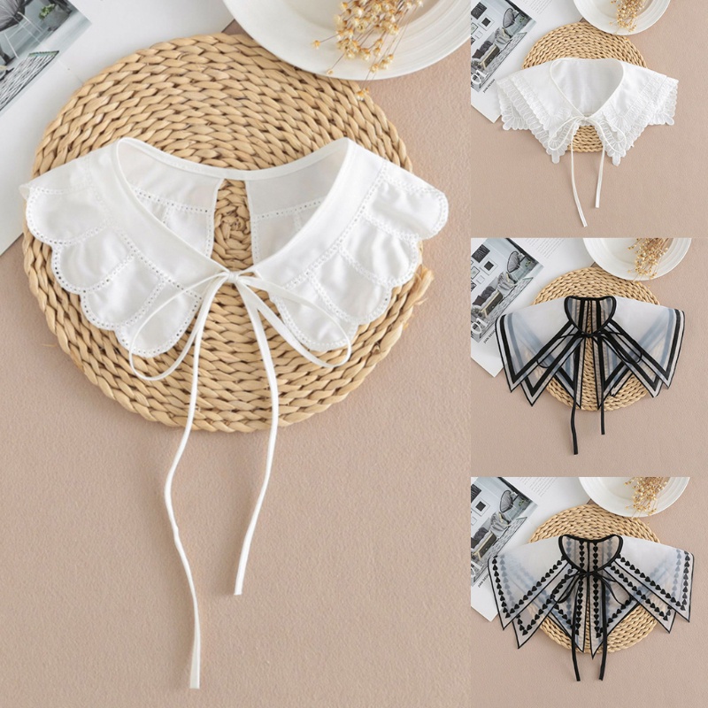 Cổ áo giả Organza phối ren nhiều lớp duyên dáng hợp thời trang dành cho nữ