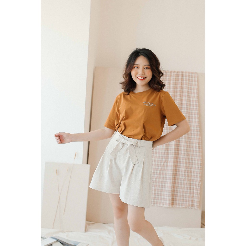 Áo Thun Nữ Ngắn Tay MOMOCO Chât Cotton Thoáng Mát In Slogan Freesize M1608