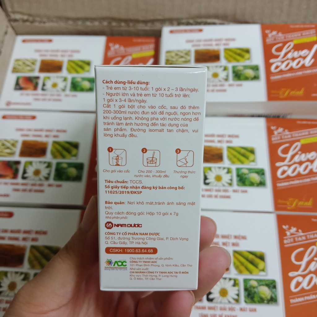 Bột tan không đường Live cool thanh nhiệt hương râu bắp