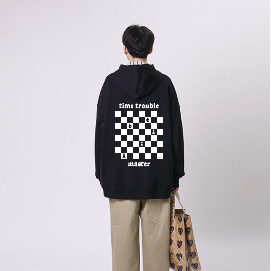 Áo hoodie nỉ bông Monster X Street Cờ Vua nam nữ form rộng thu đông Local Brand