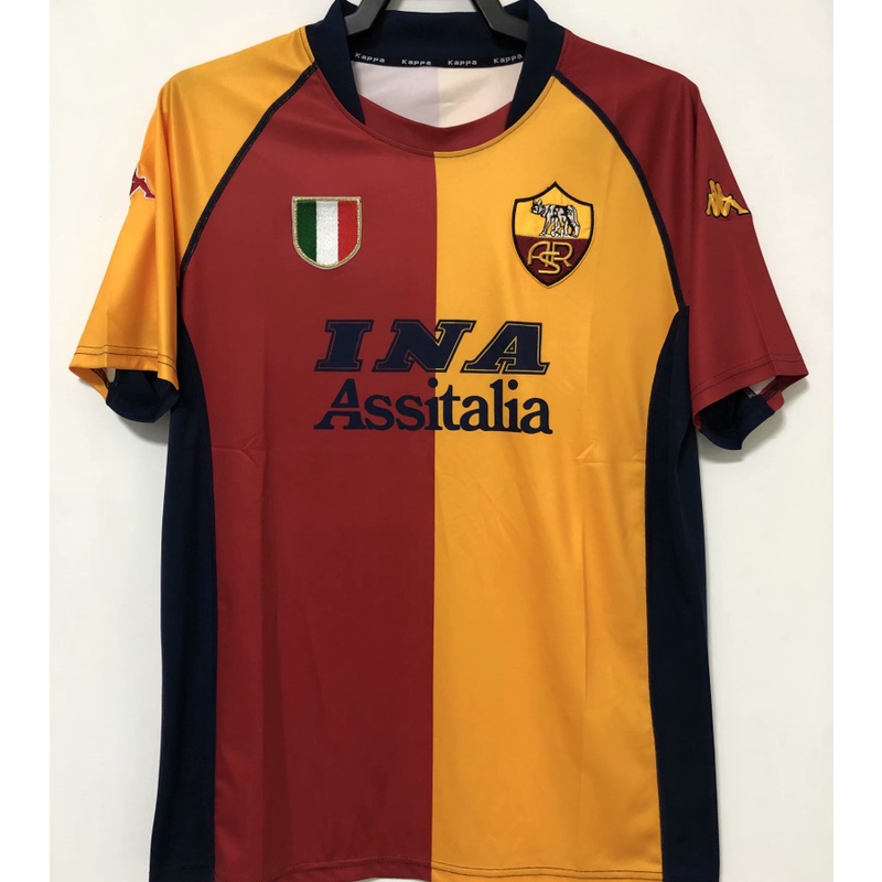 Áo Thun Bóng Đá Tay Ngắn Phong Cách Retro Cao Cấp 00/01 Roma