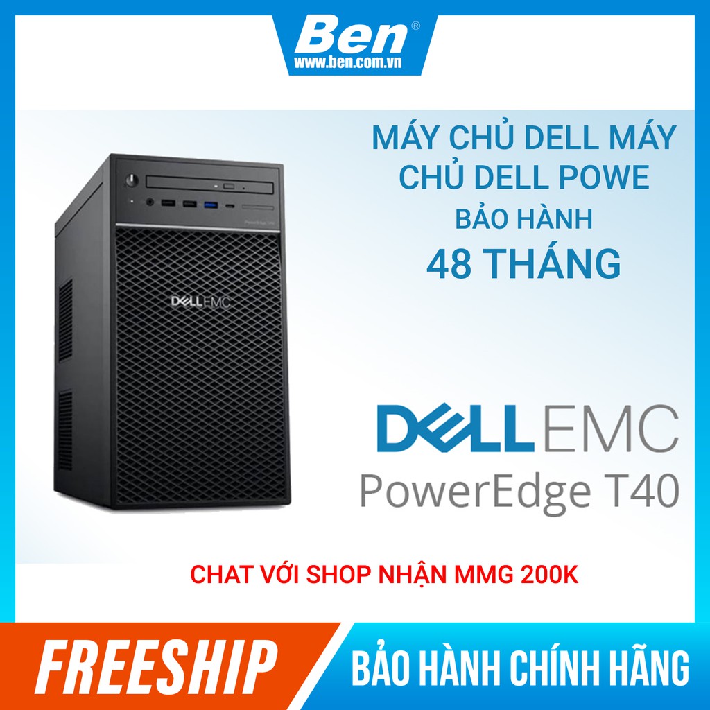 Máy chủ Dell PowerEdge T40/Intel Xeon E-2224G/8GB/1TB 7.2K BH 48 Tháng