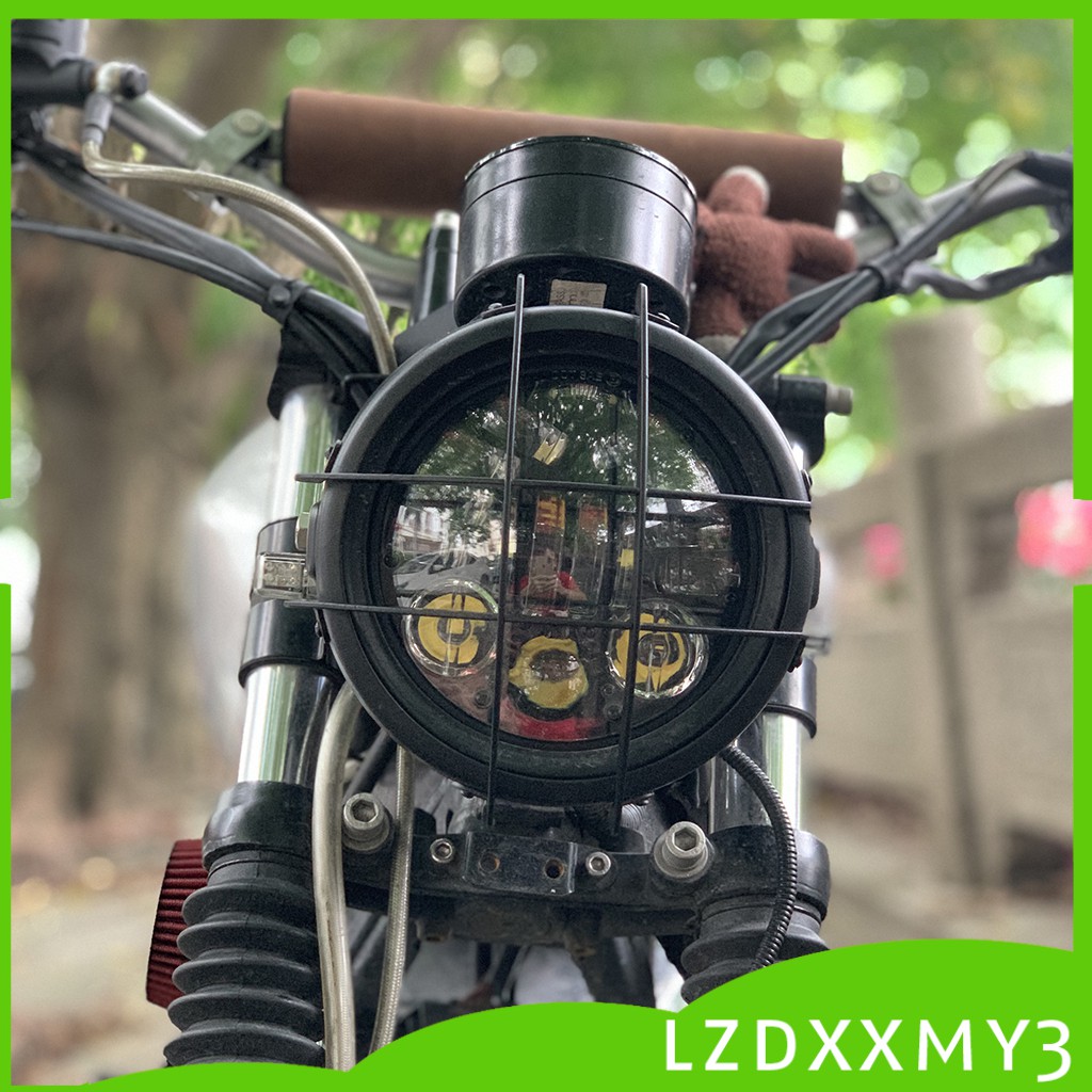 Mặt Nạ Lưới Hình Vuông Bằng Kim Loại 5.75inch Bảo Vệ Đèn Pha Xe Mô Tô Lzdxxmy3