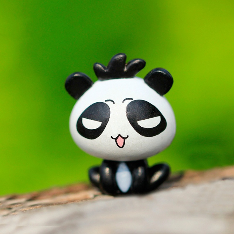 Set 2 Tượng Gấu Trúc Hoạt Hình Trang Trí Sân Vườn