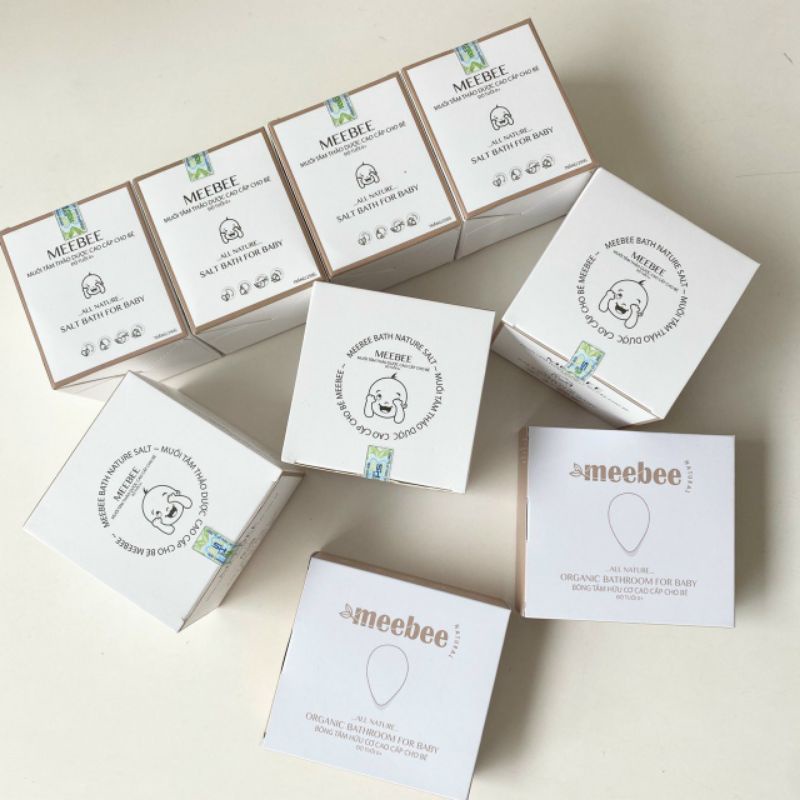Muối tắm kèm bông cho bé thảo dược cao cấp Meebee 100% từ thảo dược SẠCH, TỰ NHIÊN