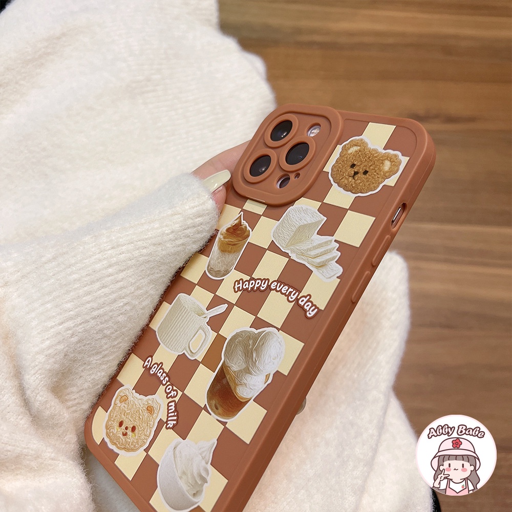Ốp Điện Thoại TPU Mềm Mỏng Chống Sốc In Hình Gấu Nâu/Trà Sữa Dễ Thương Cho IP 13 12 11 Pro Max XR 8 7 Plus