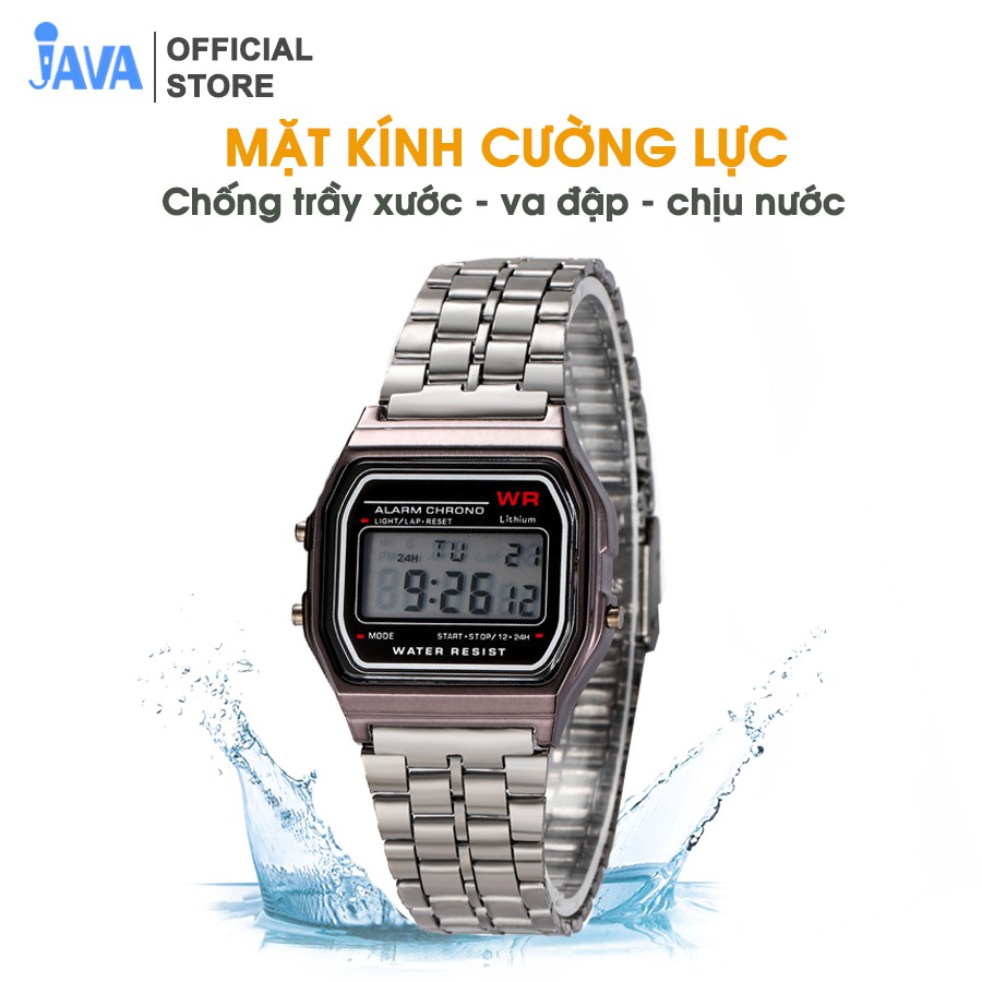 Đồng hồ điện tử dây kim loại unisex nam nữ WR - Chống xước - Chống nước - Sang trọng | BigBuy360 - bigbuy360.vn