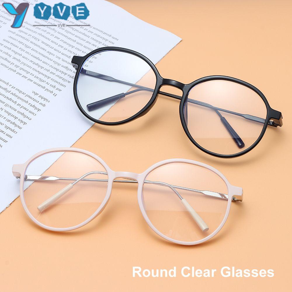 Kính Đọc Sách Gọng Tròn Trong Suốt Chống Ánh Sáng Xanh Phong Cách Vintage