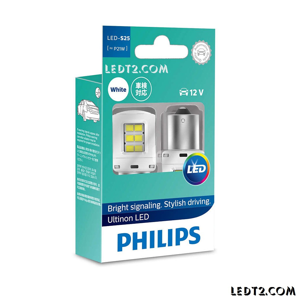 [LEDT2 ISOP] [Bảo hành 5 năm] Đèn phanh, stop, lùi LED Philips Ultinon S25 P21 PY21 [SL: 1 cái]