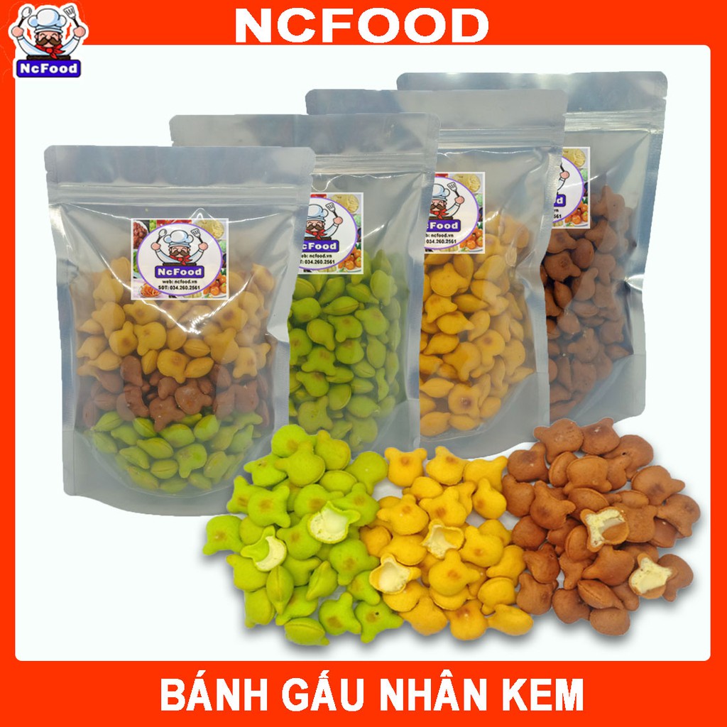 Bánh Gấu Nhân Kem Loại Ngon 500g (Có 3 vị) NCFOOD