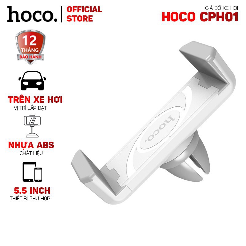 Giá đỡ - kẹp điện thoại trên ô tô xe hơi cao cấp hoco cph01 gắn cửa gió điều hòa - quang phụ kiện
