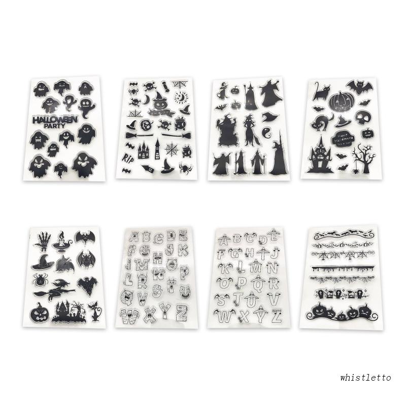 Con Dấu Silicon Trong Suốt Hình Ma Trang Trí Halloween