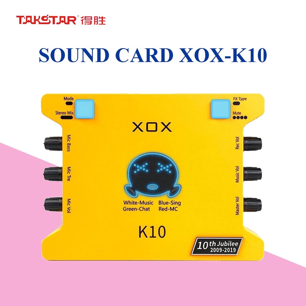 Soundcard Thu Âm Cao Cấp XOX K10 ,  karaoke , livestream kết nối với mic hát chuyên nghiệp, bản kỉ niệm 10 năm