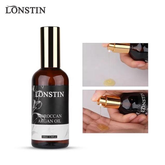 [ TẶNG MŨ ] Tinh Dầu Lonstin Moroccan Argan Oil Chăm Sóc Tóc Tự Nhiên 100ML