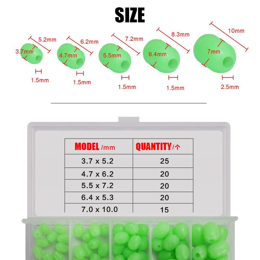 MUVAKO Hộp 100 Phao Câu Cá Mềm Phát Sáng Trong Đêm Tiện Dụng