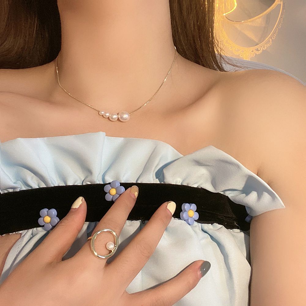 Vòng cổ choker đính hạt ngọc trai nhân tạo sang trọng thời trang phong cách Hàn Quốc cho nữ