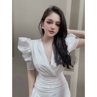 Đầm tơ hai màu hàng thiết kế xinh lung linh ld22